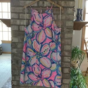 Lilly Pulitzer Pink and Blue Margo Swing Dress in XL